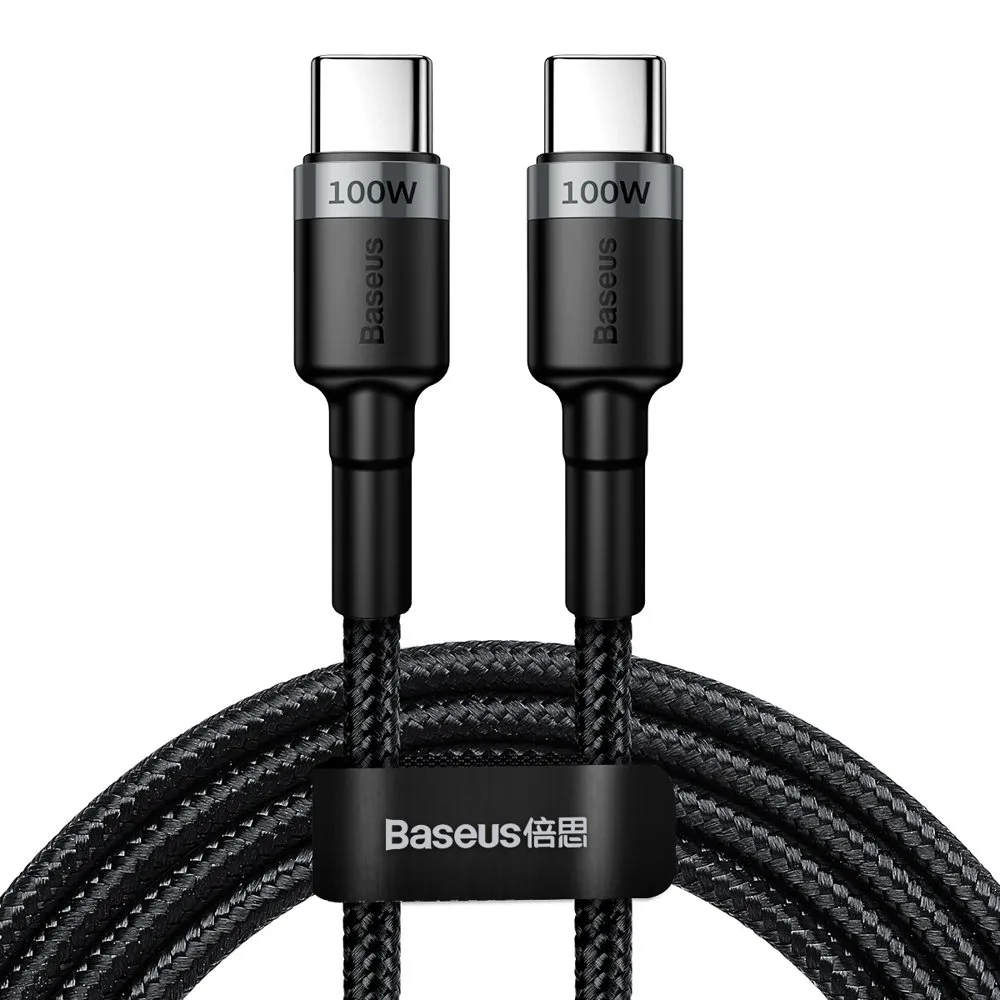 Cablu Cafule din nailon USB-C Power Delivery 2.0 100 W 20 V 5 A 2 m, gri