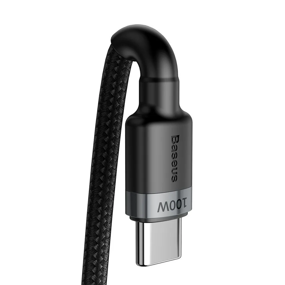 Cablu Cafule din nailon USB-C Power Delivery 2.0 100 W 20 V 5 A 2 m, gri 2