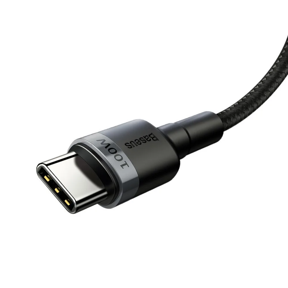 Cablu Cafule din nailon USB-C Power Delivery 2.0 100 W 20 V 5 A 2 m, gri 3