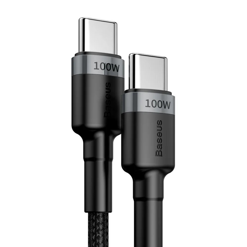 Cablu Cafule din nailon USB-C Power Delivery 2.0 100 W 20 V 5 A 2 m, gri 4