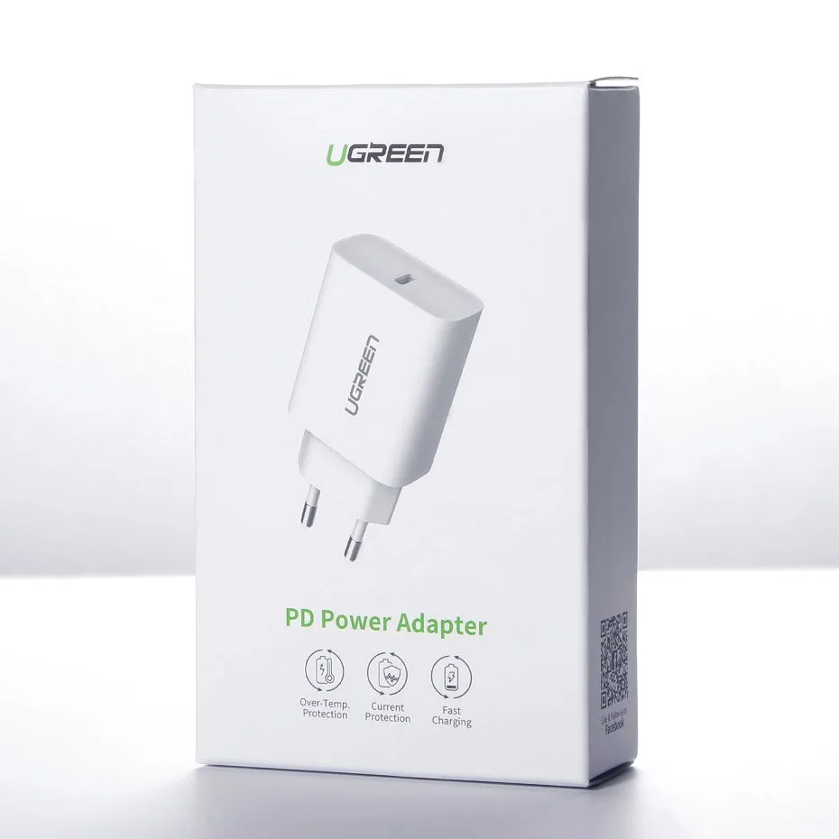 USB Power Delivery 3.0 Quick Charge 4.0+ 20W 3A Wall Charger, White 5