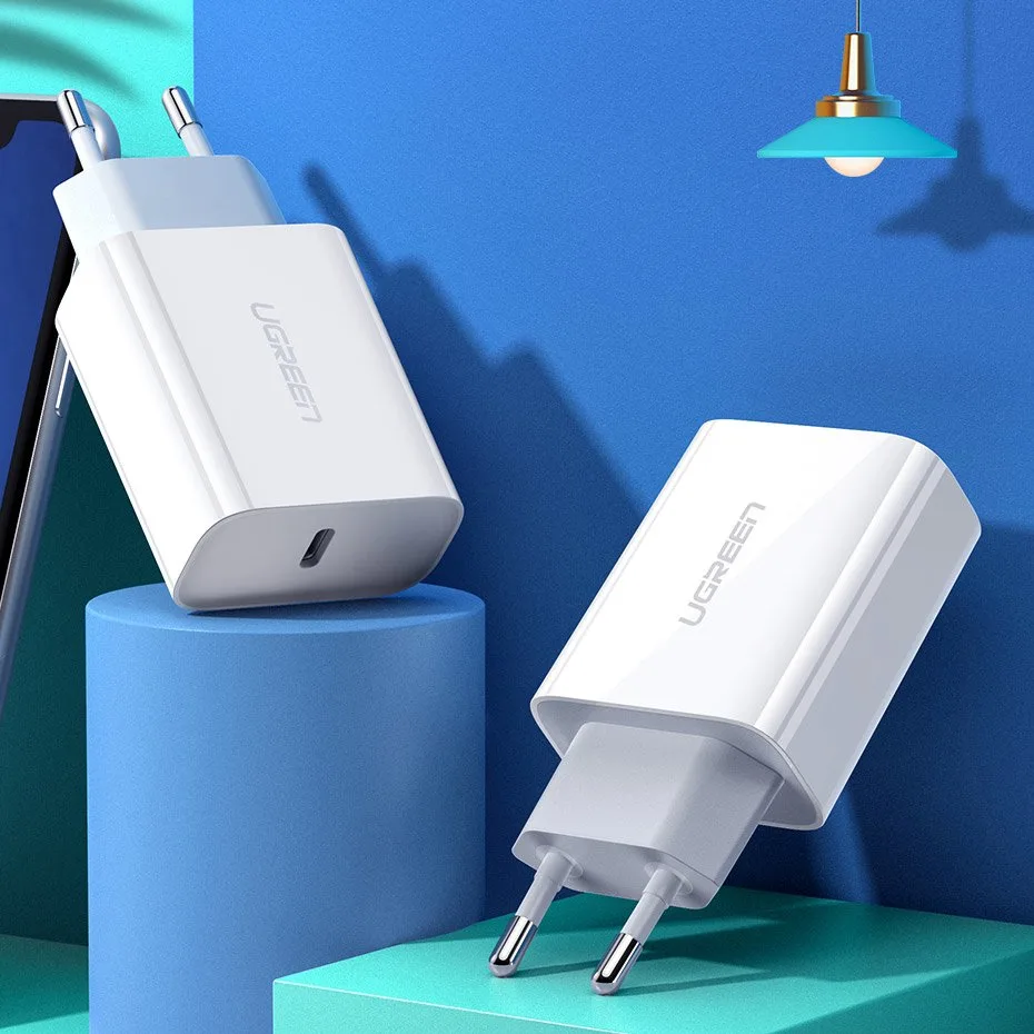 USB Power Delivery 3.0 Quick Charge 4.0+ 20W 3A Wall Charger, White 9