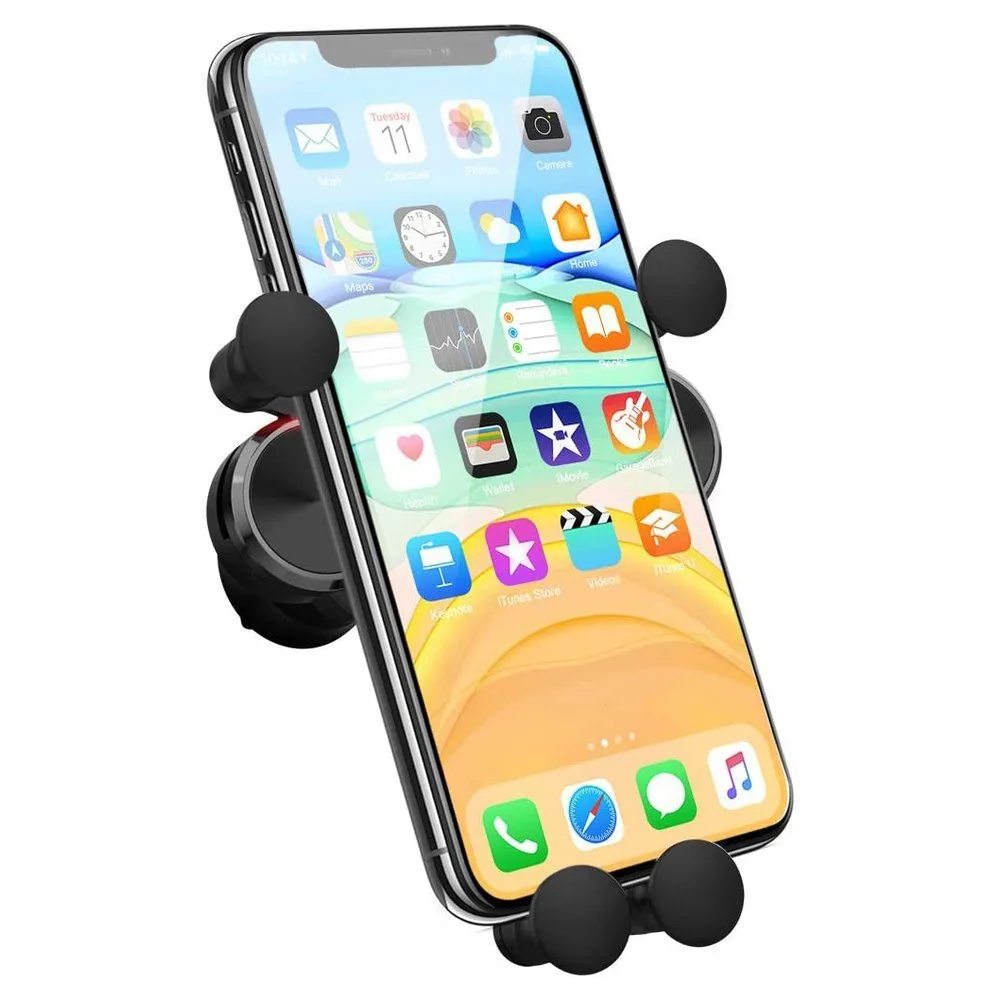Gravitációs autós telefon tartó szellőzőnyíláshoz, fekete 10