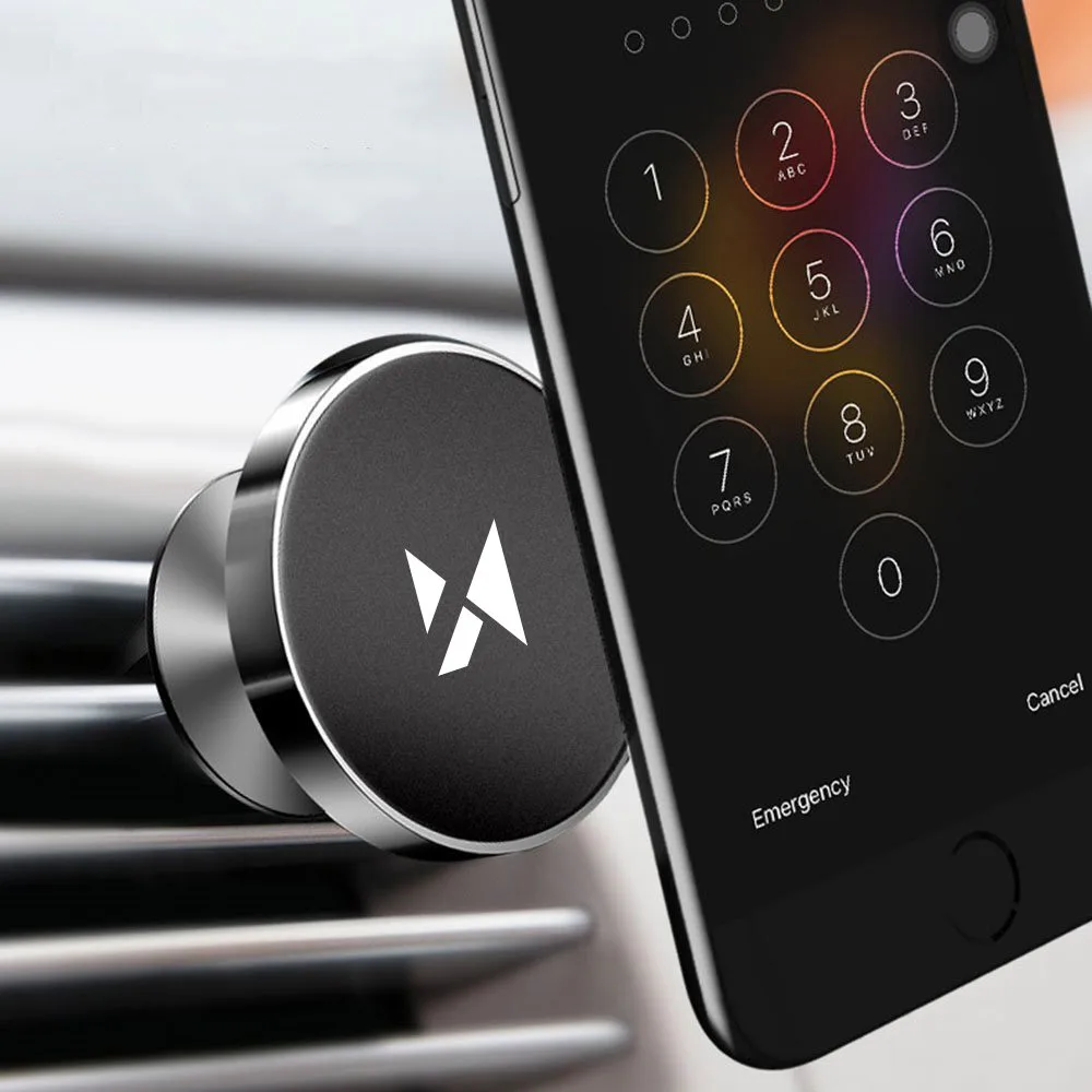 Fekete mágneses telefon tartó az autó hűtőrácsára 3