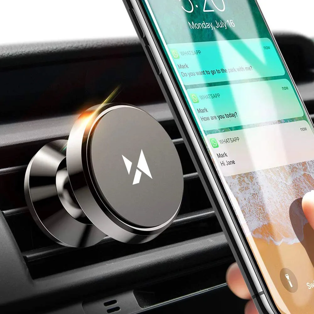 Fekete mágneses telefon tartó az autó hűtőrácsára 8