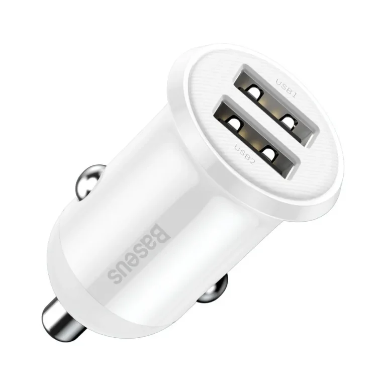 Grain Pro 2x USB 4,8 A fehér autós töltő szivargyújtó aljzathoz