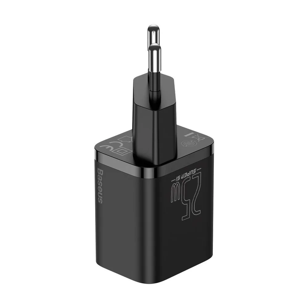 Super Si QC PD 25 W 3 A gyors fali töltő + 1 m-es fekete USB-C kábel 3