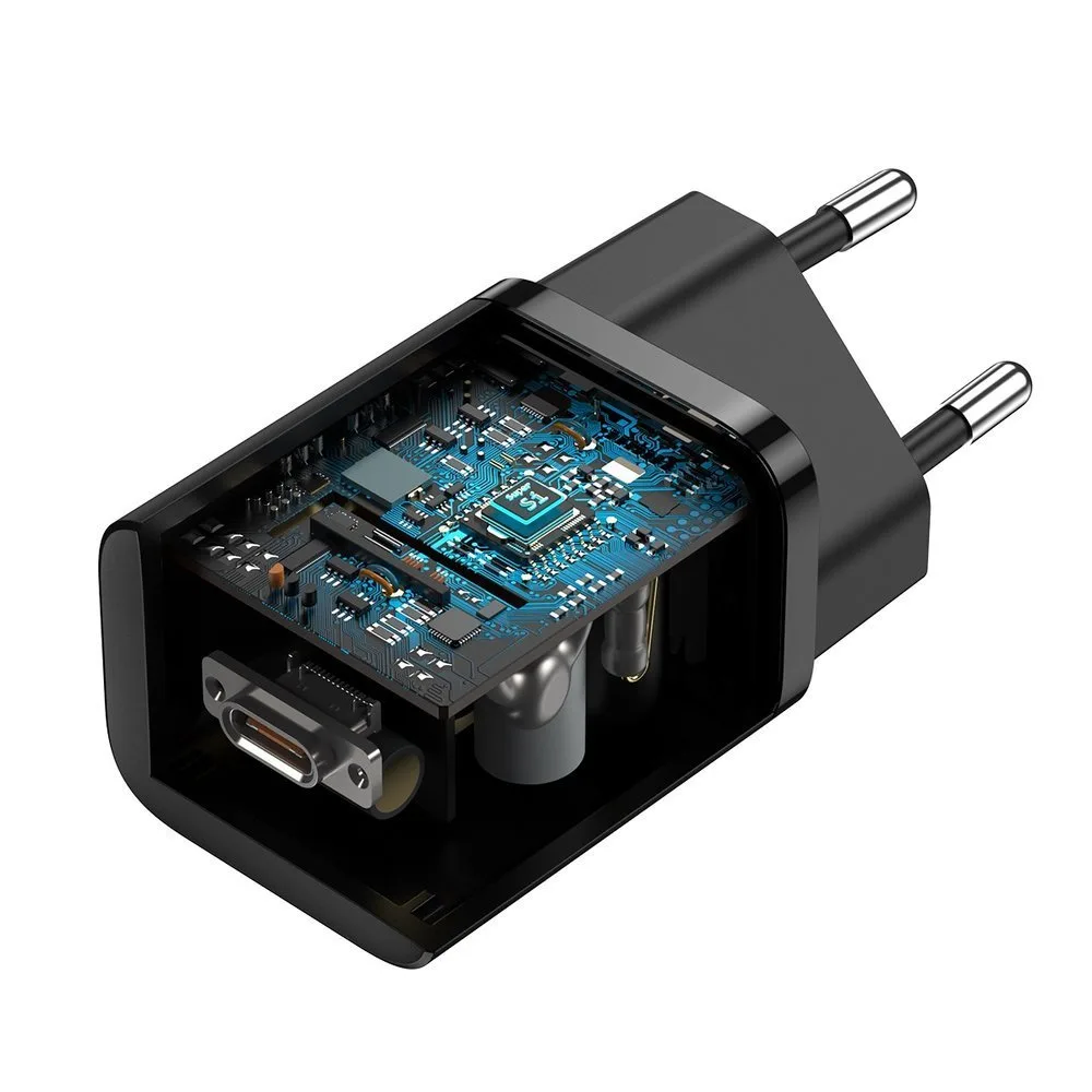 Super Si QC PD 25 W 3 A gyors fali töltő + 1 m-es fekete USB-C kábel 9