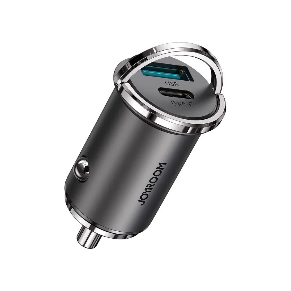 Gyors USB-C autós töltő 45 W 5 A PD QC 3.0 AFC SCP szürke