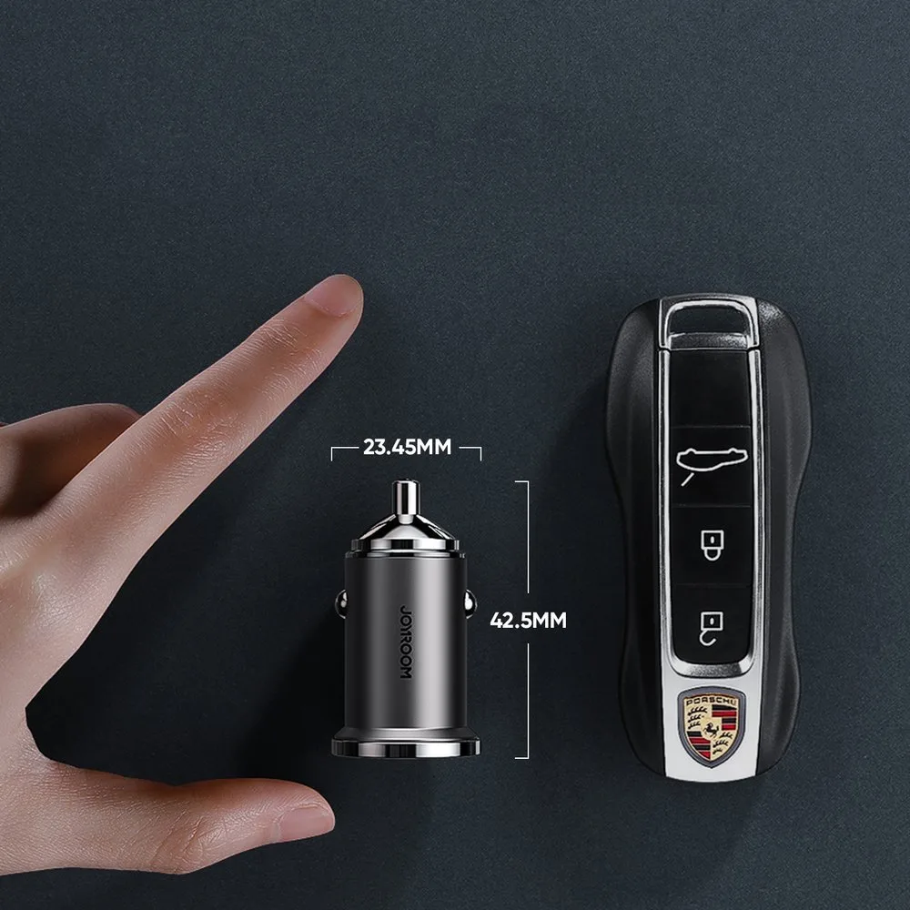 Szybka ładowarka samochodowa USB-C USB 45W 5A PD QC 3.0 AFC SCP szary 7