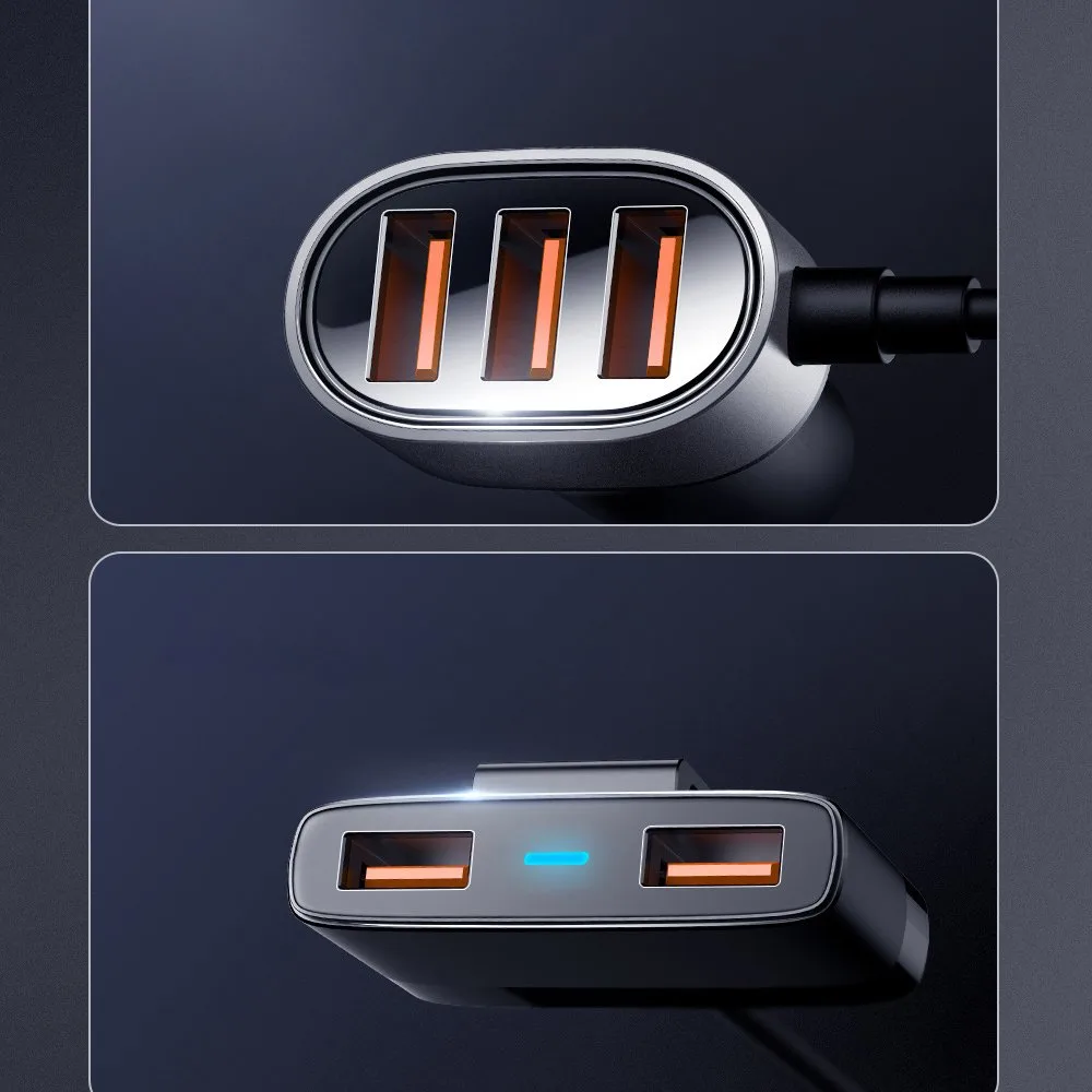 5x USB 6,2 A Schnellladegerät für das Auto mit Verlängerungskabel, schwarz 11