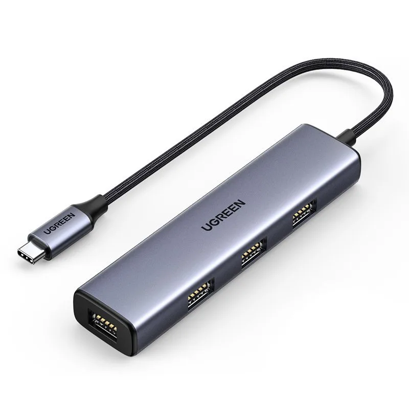 USB-C HUB elosztó 4x USB 3.2-re, ezüst