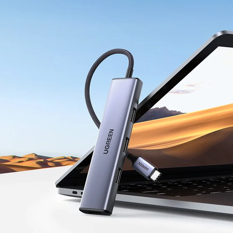 USB-C HUB razdjelnik na 4x USB 3.2, srebrena 3