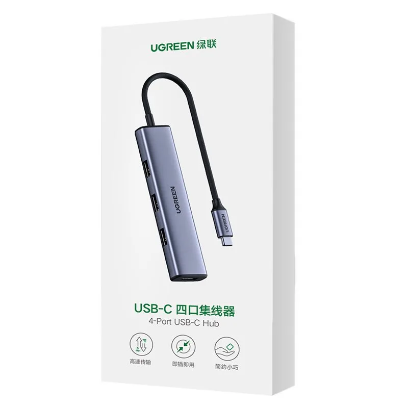 USB-C HUB razdjelnik na 4x USB 3.2, srebrena 4
