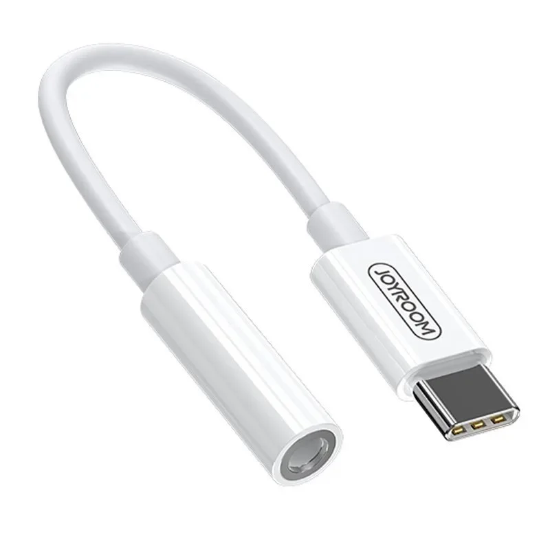3.5 mm female mini-jack to USB-C male adapter, white