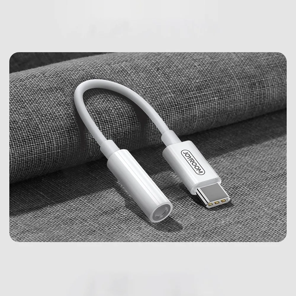 3.5 mm female mini-jack to USB-C male adapter, white 2