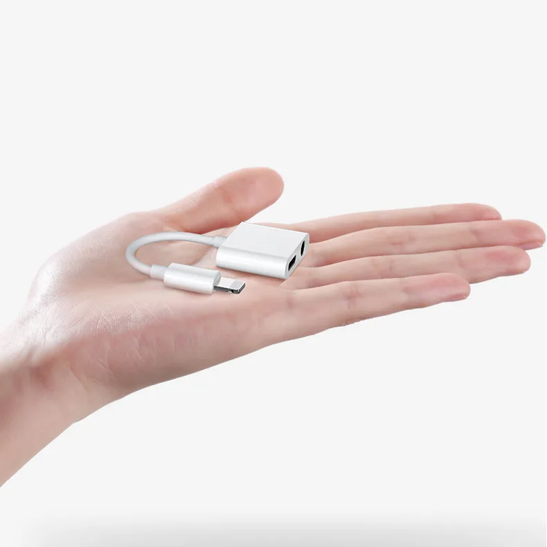 iPhone Lightning-auf-Lightning-3,5-mm-Mini-Jack-Kopfhörer-Splitter-Adapter – Weiß 10