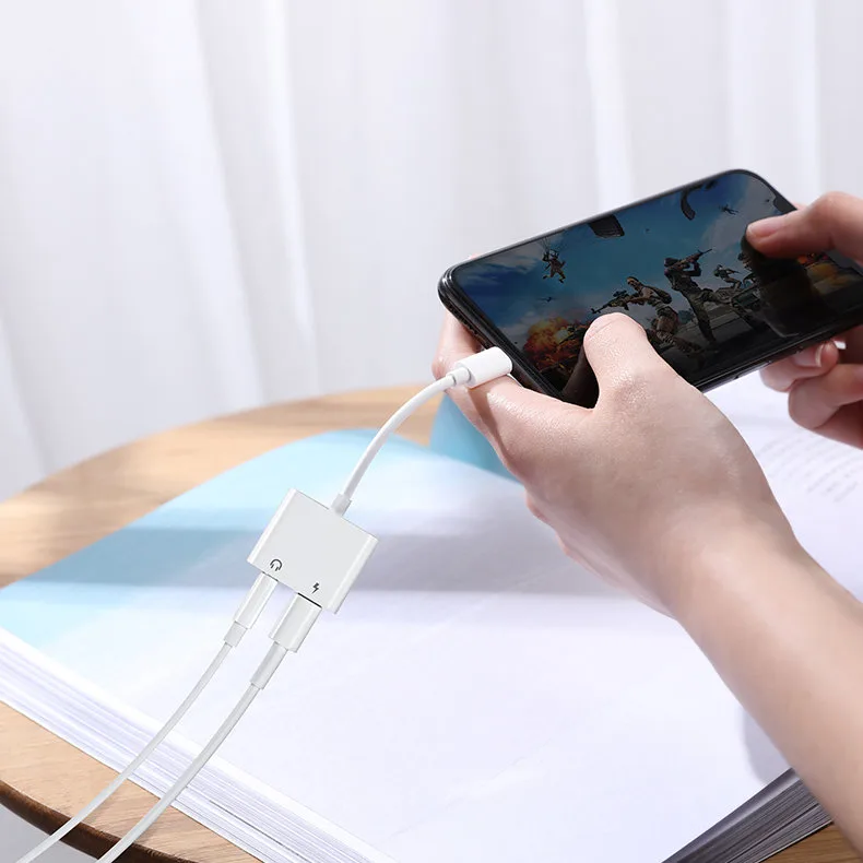 iPhone Lightning-auf-Lightning-3,5-mm-Mini-Jack-Kopfhörer-Splitter-Adapter – Weiß 7
