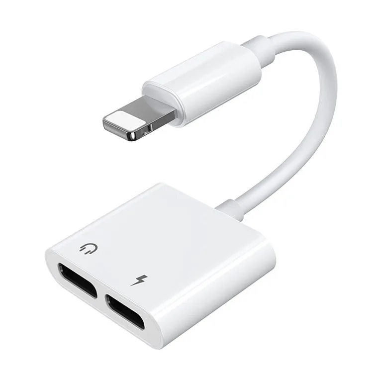 iPhone Lightning – 2x Lightning fejhallgató-elosztó adapter – Fehér