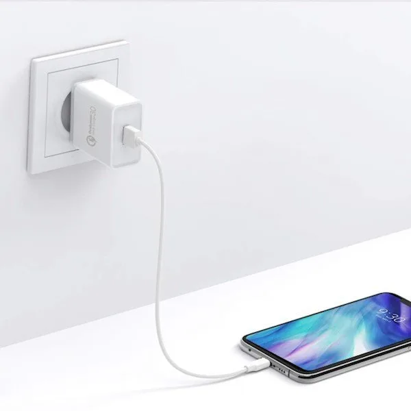 Quick Charge 3.0 18W 3A USB Wall Charger, White 3