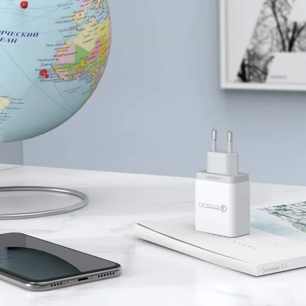 Quick Charge 3.0 18W 3A USB Wall Charger, White 5