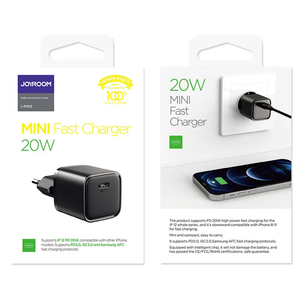 USB-C 20 W Power Delivery Quick Charge 3.0 AFC gyors fali töltő, fekete 5