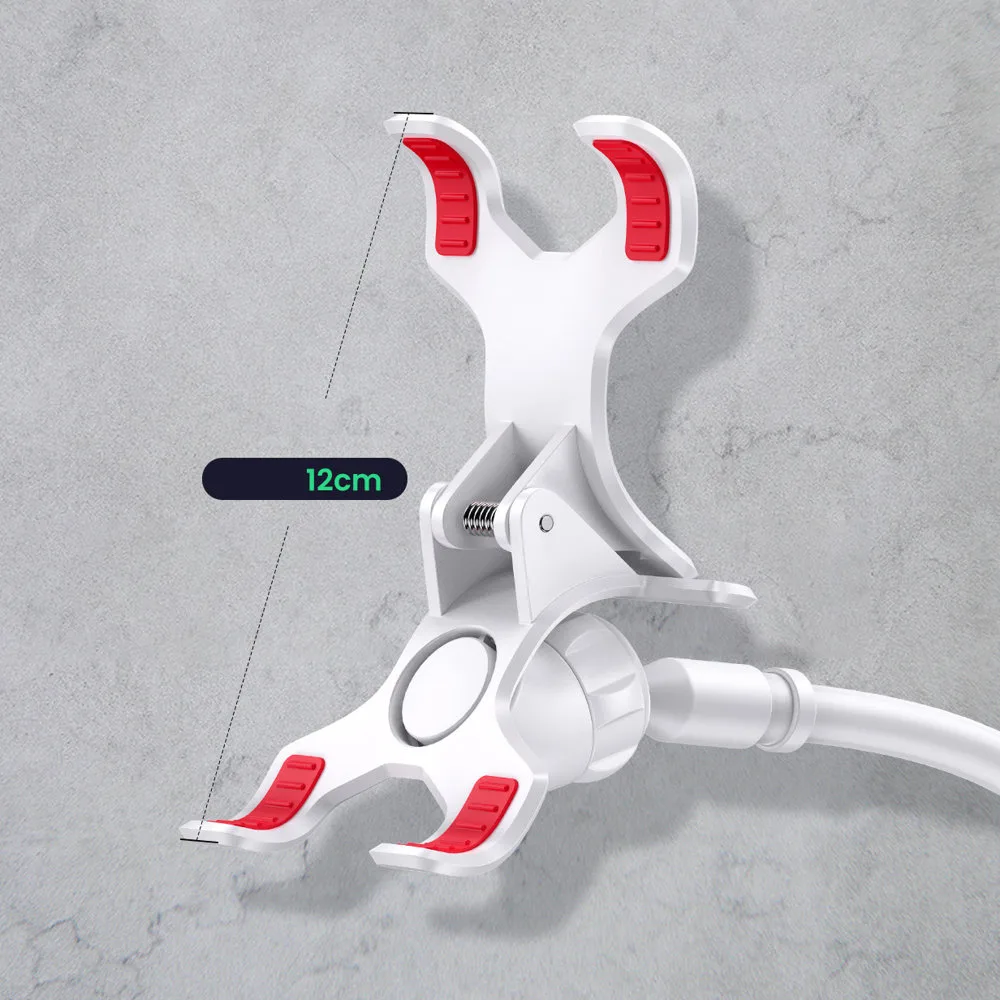 Universal phone and tablet stand with flexible arm, white 10
