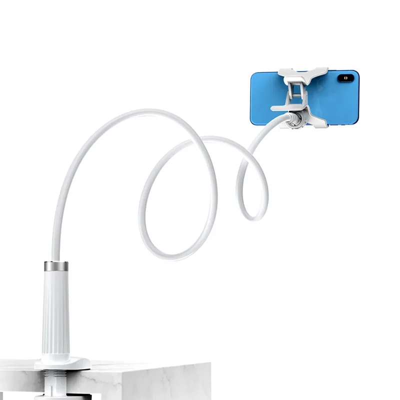 Universal phone and tablet stand with flexible arm, white 2