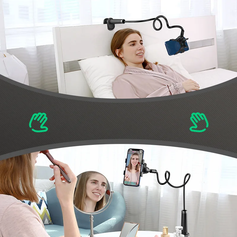 Universal phone and tablet stand with flexible arm, white 8