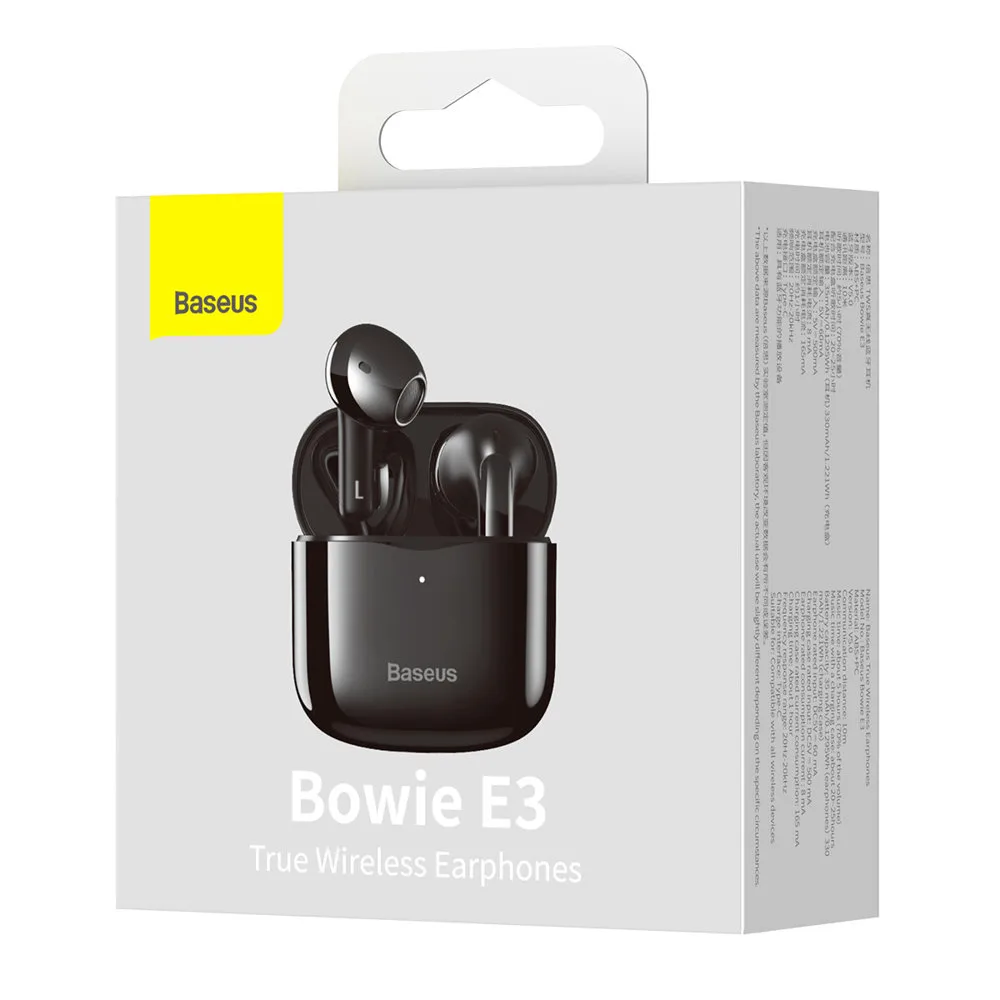 E3 Wireless Bluetooth 5.0 TWS Earbuds, IP64 Waterproof, Black 5
