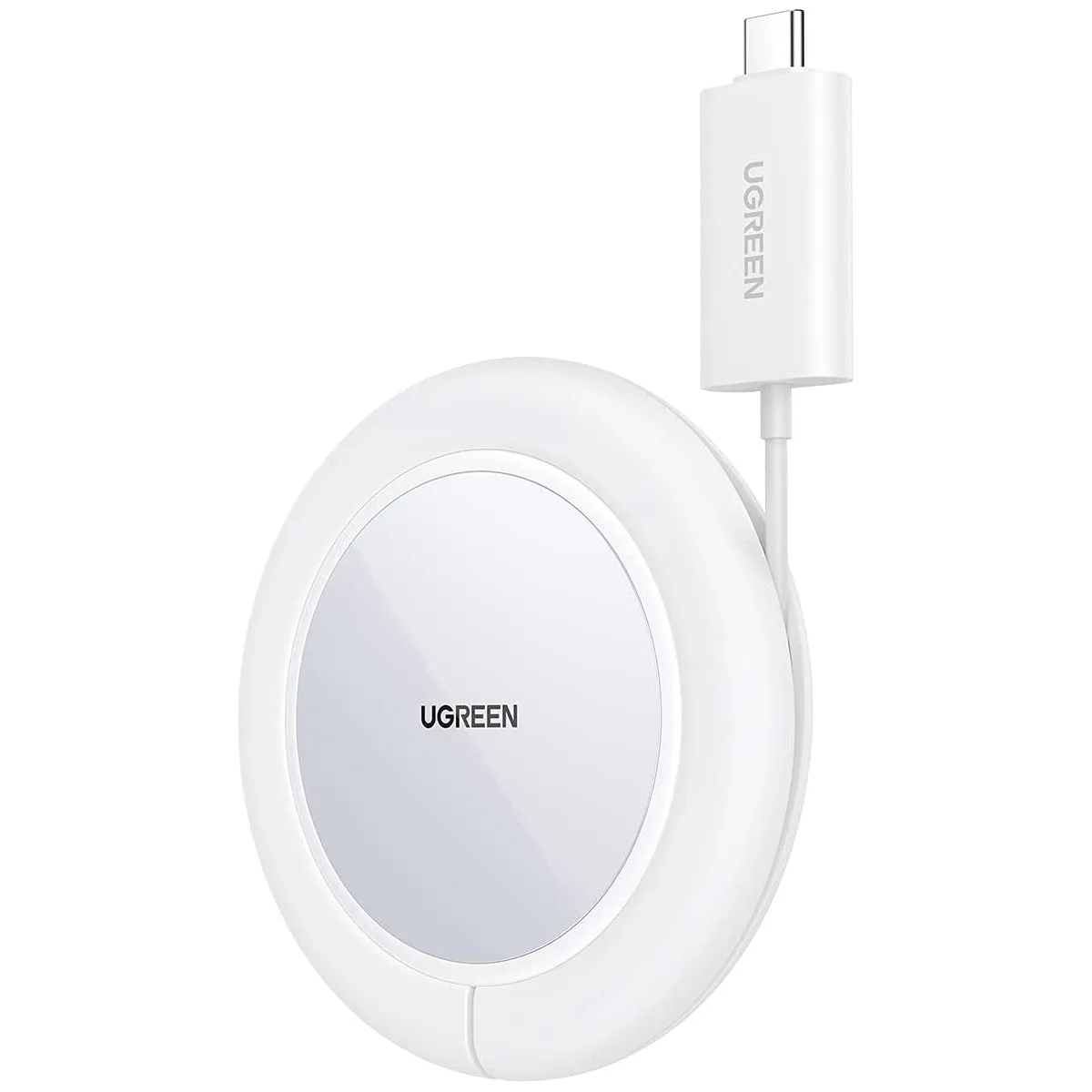 15 W-os Qi vezeték nélküli töltő szilikon tokban, MagSafe kompatibilis, fehér