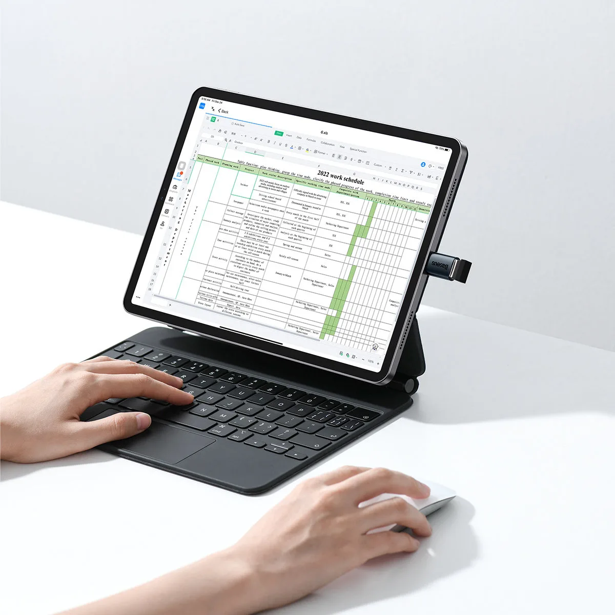 Ingenuity sorozatú USB-C–USB-A adapter, kék 11