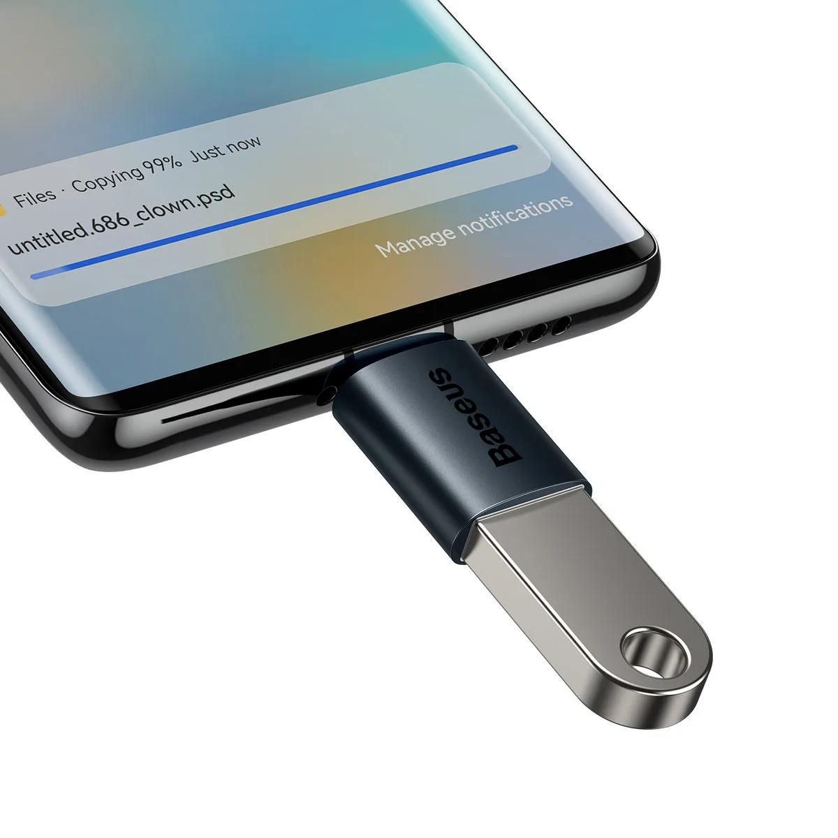 Ingenuity sorozatú USB-C–USB-A adapter, kék 4