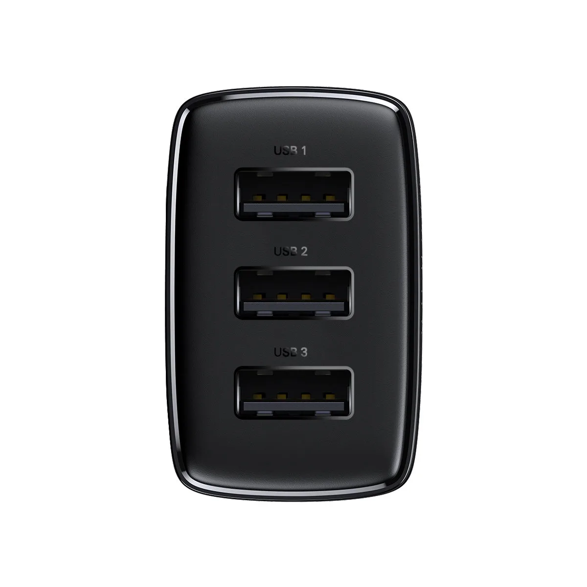 Kompaktni zidni punjač 3x USB 17W, crni 3