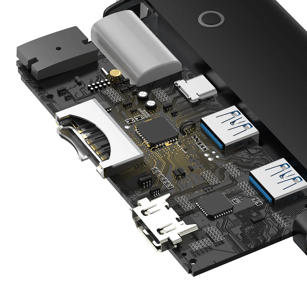 HUB multifuncțional seria Lite USB-C 2x USB PD HDMI SD/TF negru 7