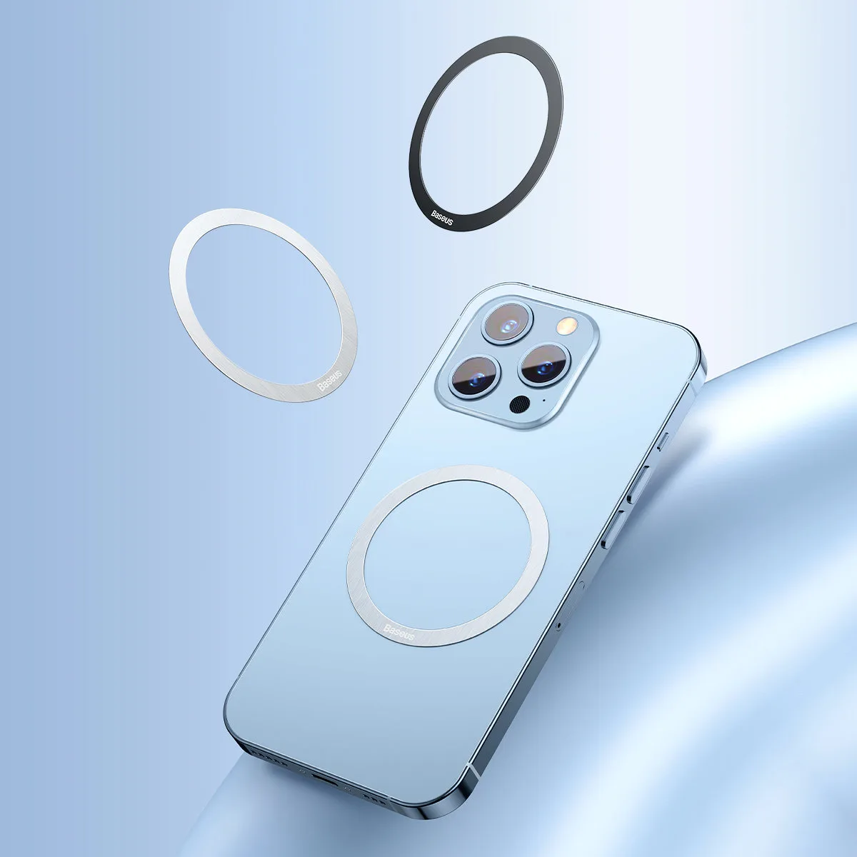 Set de 2 inele magnetice pentru telefon din seria Halo, negru 11