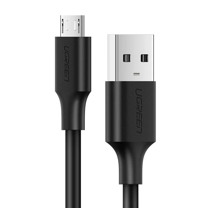 USB–micro USB kábel, 2 A, 1 m, fekete