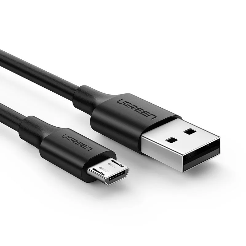 USB–micro USB kábel, 2 A, 1 m, fekete