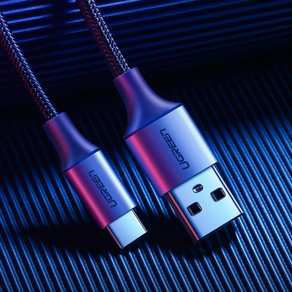 Kabel przewód w oplocie USB - USB-C Quick Charge 3.0 3A 0.5m szary 2