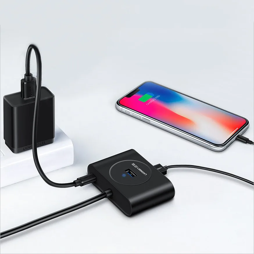 USB port hub splitter for 4x USB 3.2, 0.5 m cable, black 6
