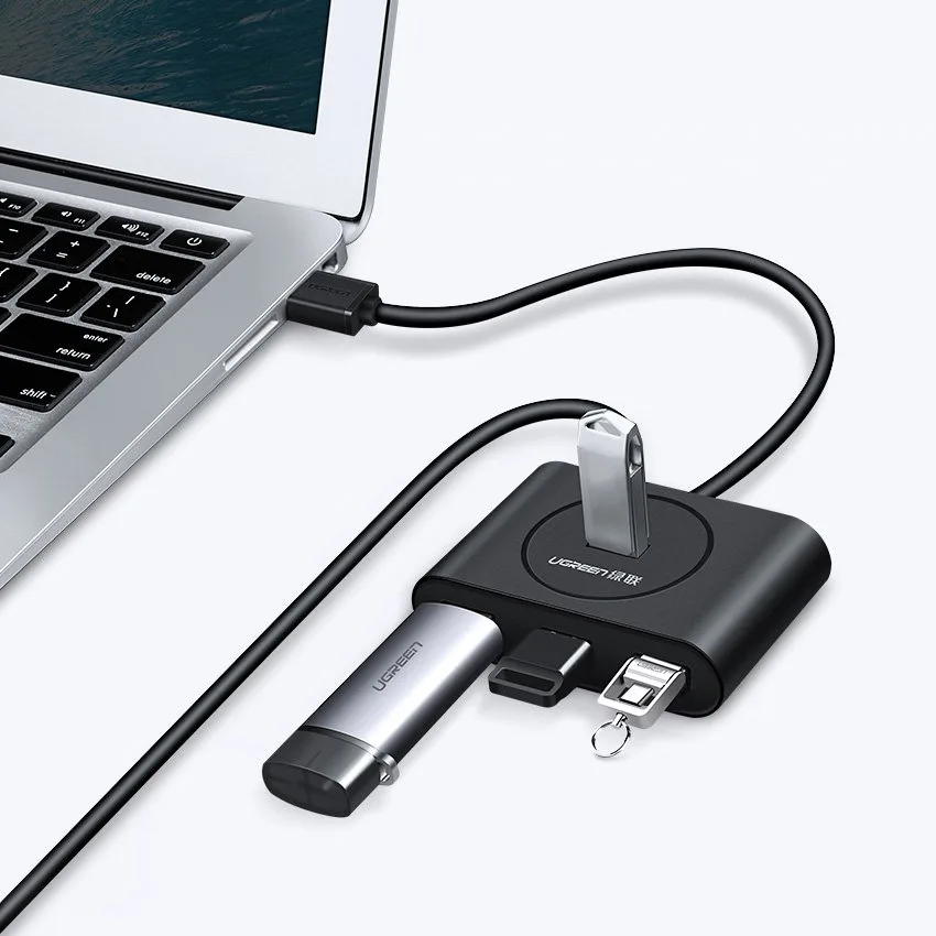 USB port hub splitter for 4x USB 3.2, 0.5 m cable, black 7