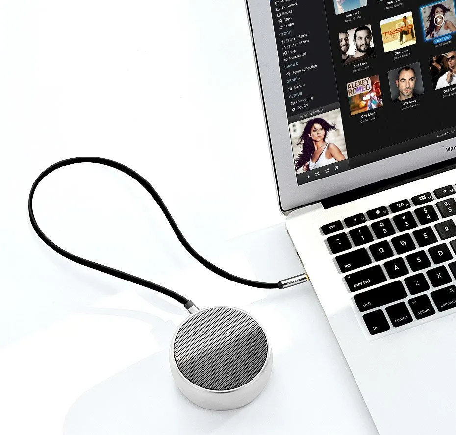 Płaski kabel przewód audio AUX 3.5mm mini jack 3m srebrny 4