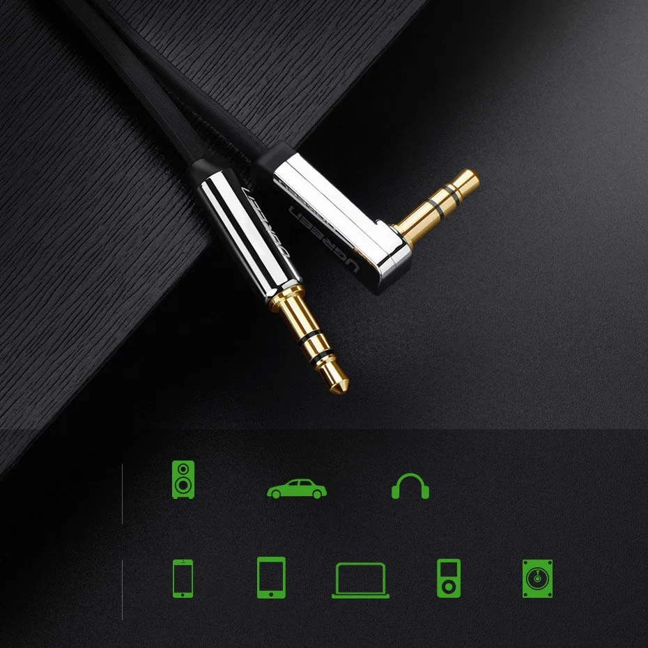 Płaski kabel przewód audio AUX 3.5mm mini jack 3m srebrny 5