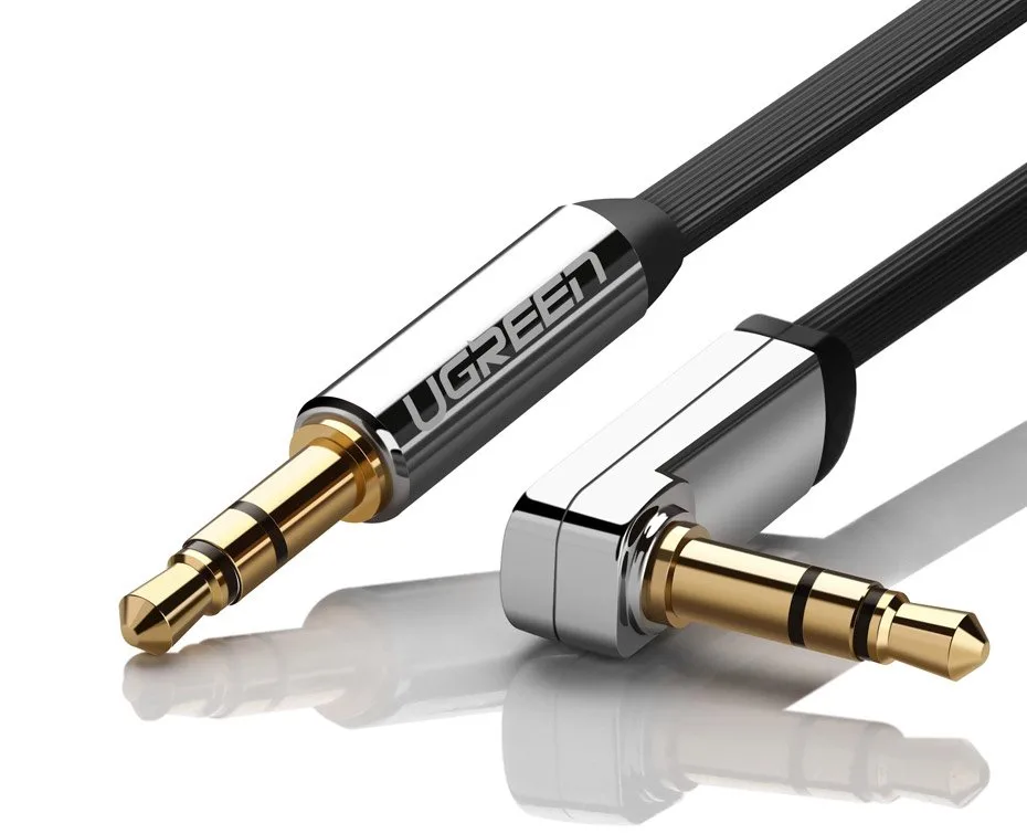Płaski kabel przewód audio AUX 3.5mm mini jack 3m srebrny 7