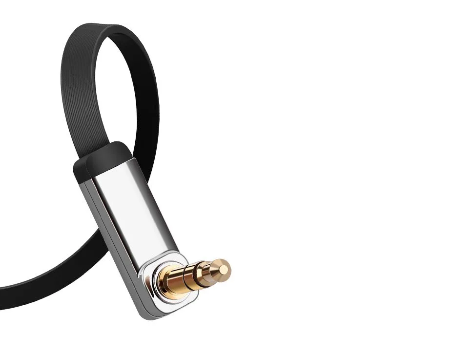 Płaski kabel przewód audio AUX 3.5mm mini jack 3m srebrny 8