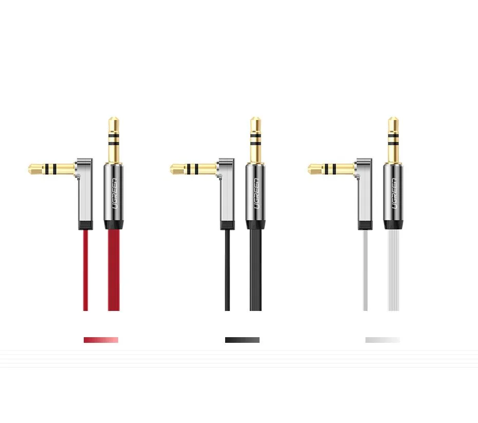 Płaski kabel przewód audio AUX 3.5mm mini jack 3m srebrny 9