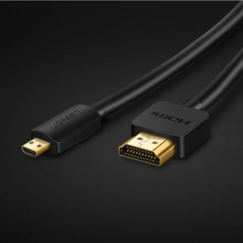 Kabel przewód przejściówka HDMI - micro HDMI 2.0v 4K 60Hz 30AWG 1.5m czarny 10