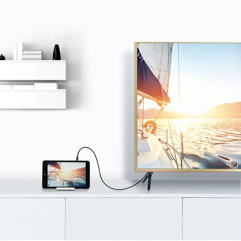 Kabel przewód przejściówka HDMI - micro HDMI 2.0v 4K 60Hz 30AWG 1.5m czarny 4