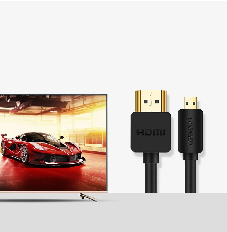 Kabel przewód przejściówka HDMI - micro HDMI 2.0v 4K 60Hz 30AWG 1.5m czarny 6