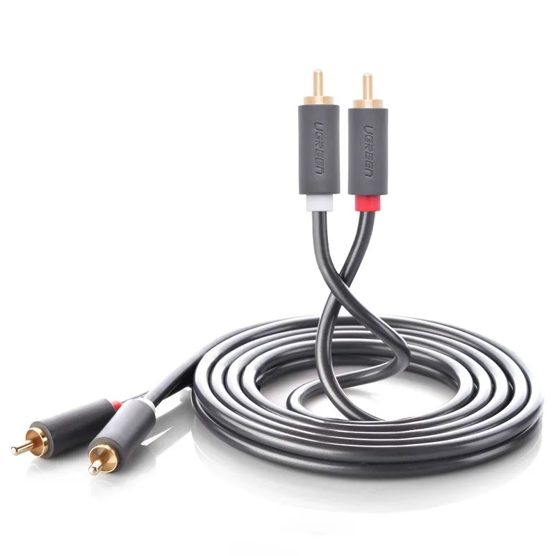 Kabel przewód stereo audio video 2 RCA 2x Cinch 5m szary Kabel przewód stereo audio video 2 RCA 2x Cinch 5m szary